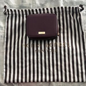 Henri Bendel Travel Jewelry Case. Burgundy. Large Dust Bag included.